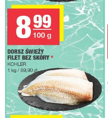 Dorsz świeży filet bez skóry Kohler promocja w SPAR