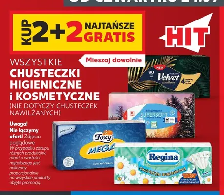 Chusteczki higieniczne rumiankowe Regina promocja w Kaufland
