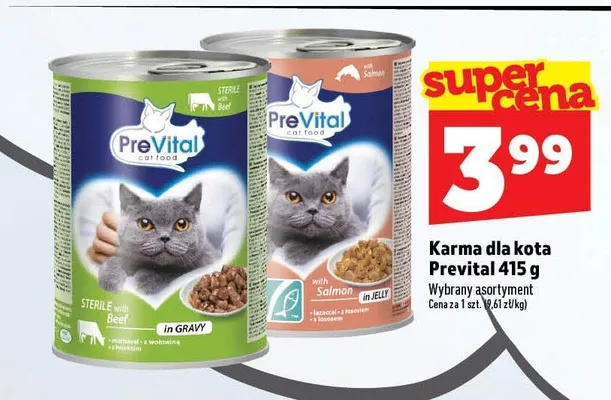 Karma dla kota PreVital z łososiem w galaretce promocja w TOPAZ