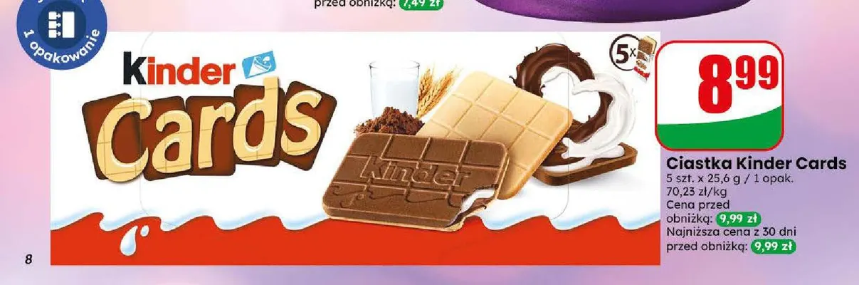 Ciastka Kinder Cards promocja w Dino