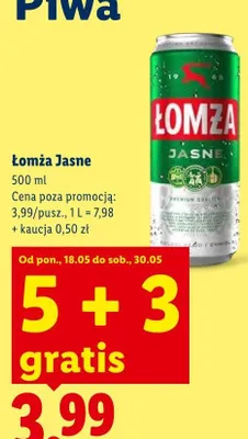Piwo Łomża Jasne promocja w Lidl