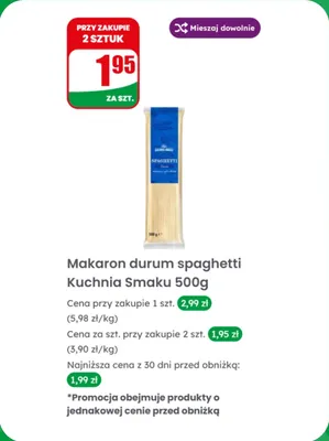 Makaron durum spaghetti promocja w Dino