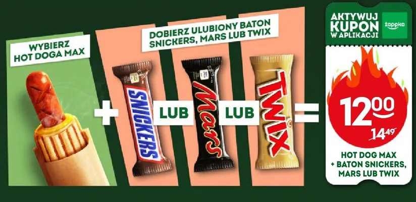 Zestaw Hot Dog MAX + baton Snickers promocja w Żabka