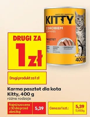 Karma pasztet dla kota Kitty z drobiem promocja w Biedronka