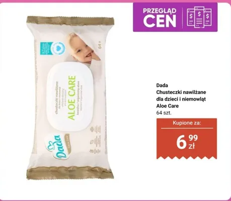 Chusteczki nawilżane dla dzieci i niemowląt Aloe Care promocja w Biedronka
