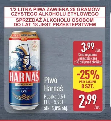 Piwo Harnaś promocja w Aldi