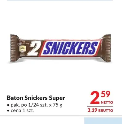Baton Snickers Super promocja w Makro