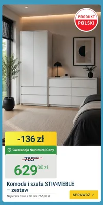 Zestaw komoda + szafa STIV-MEBLE promocja w ERLI