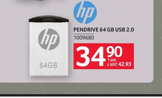 Pendrive 64GB USB 2,0 Hp promocja w Selgros