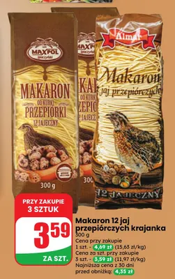Makaron 12 jaj przepiórczych krajanka promocja w Dino