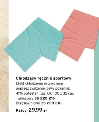 Chłodzący ręcznik sportowy Tchibo turkusowy promocja w Tchibo