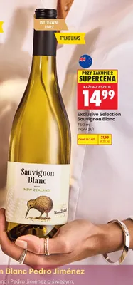 Wino białe Exclusive Selection Sauvignon Blanc promocja w Biedronka