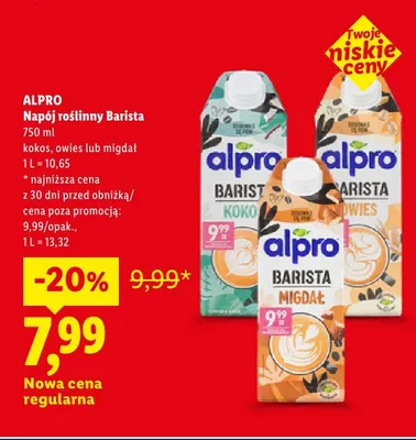 Napój roślinny Barista owies Alpro promocja w Lidl