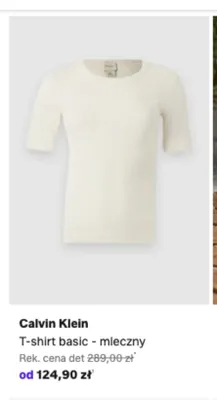 T-shirt basic Calvin Klein mleczny promocja w Lounge by Zalando