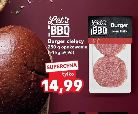 Burger cielęcy Let's BBQ promocja w Kaufland
