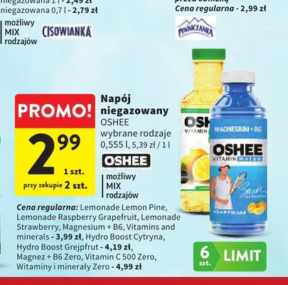 Napój niegazowany Oshee Hydro Boost promocja w Intermarche