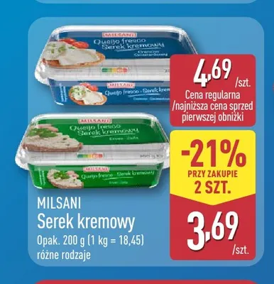 Serek kremowy Milsani promocja w Aldi