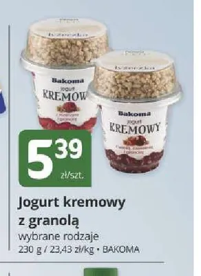 Jogurt kremowy z granolą Bakoma promocja w Marketvita