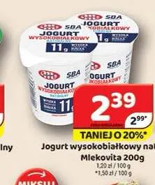 Jogurt wysokobiałkowy naturalny Mlekovita promocja w Delfin