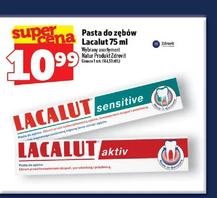 Pasta do zębów Lacalut sensitive promocja w TOPAZ