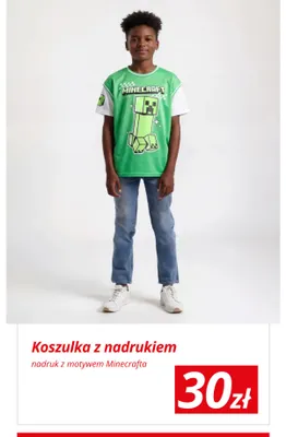 Koszulka dziecięca z nadrukiem Minecraft promocja w KiK