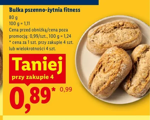 Bułka pszenno-żytnia fitness promocja w Lidl