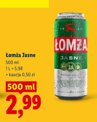 Piwo łomża jasne promocja w Lidl