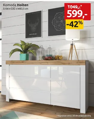 Komoda Holten S156xG42xW83,5cm promocja w Black Red White