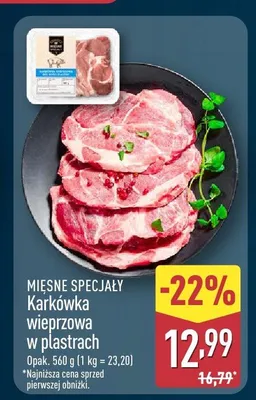 Karkówka wieprzowa w plastrach Mięsne Specjały promocja w Aldi