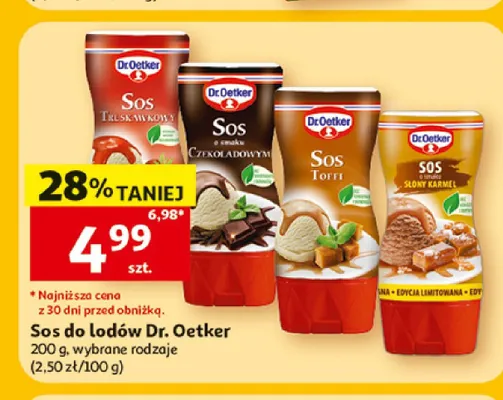 Sos do lodów o smaku czekoladowym Dr. Oetker promocja w Auchan