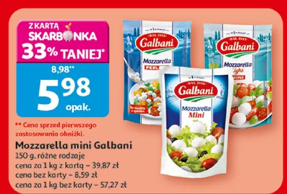 Mozzarella mini różne rodzaje promocja w Auchan