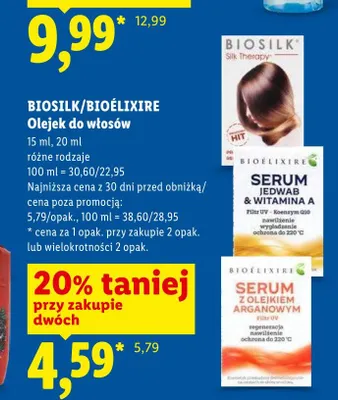 Serum do włosów Bioélixire z olejkiem arganowym promocja w Lidl