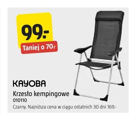 Krzesło kempingowe Kayoba czarne promocja w Jula