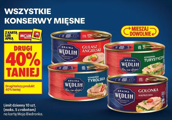 Konserwa Turystyczna Kraina Wędlin promocja w Biedronka
