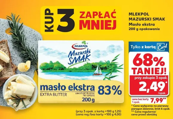 Masło ekstra 200g opakowanie promocja w Kaufland