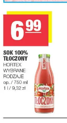 Sok 100% Tłoczony Hortex promocja w SPAR