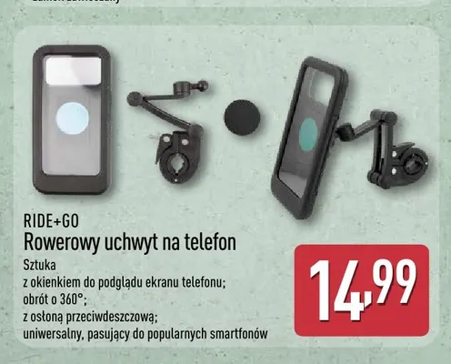 Rowerowy uchwyt na telefon Ride+Go promocja w Aldi