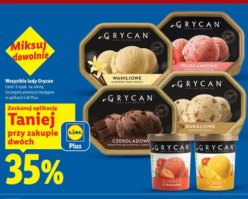 Lody truskawkowe Grycan promocja w Lidl
