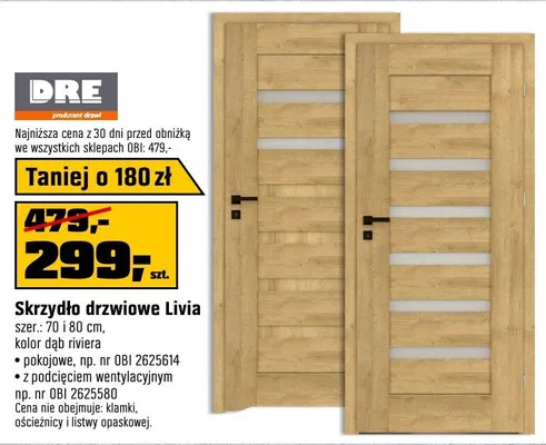 Skrzydło drzwiowe Livia promocja w OBI