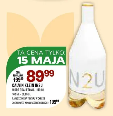 Woda toaletowa Calvin Klein IN2U promocja w Drogerie Natura
