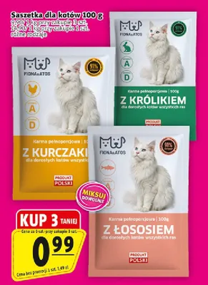 Karma dla kotów saszetka z łososiem Fiona&Atos promocja w Prim Market