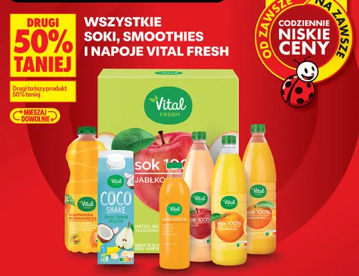 Sok pomarańczowy Hiszpańska Pomarańcza Vital Fresh promocja w Biedronka