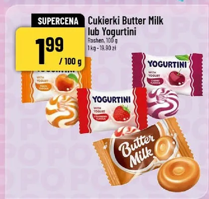 Cukierki Butter Milk lub Yogurtini promocja w POLOmarket