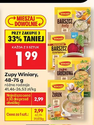 Zupy różne rodzaje promocja w Biedronka