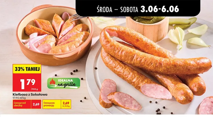 Kiełbasa z Sokołowa promocja w Biedronka