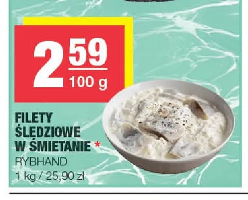 Filety śledziowe w śmietanie Rybhand promocja w SPAR