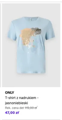 T-shirt z nadrukiem jasnoniebieski ONLY promocja w Lounge by Zalando