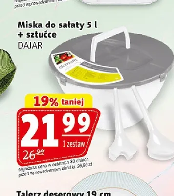 Miska do sałaty 5l + sztućce DAJAR promocja w Prim Market