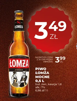 Piwo Łomża Mocne promocja w Duży Ben