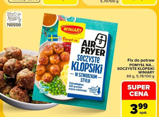 Fix do potraw Winiary Pomysł na... Air Fryer Soczyste klopsiki w szwedzkim stylu promocja w Carrefour